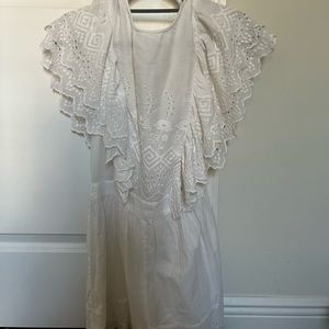 Topshop White Ruffle Dress